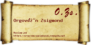 Orgován Zsigmond névjegykártya